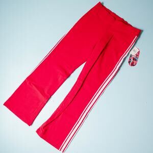 NWT Energie Deadstock Y2K Elastic Red Flare Pants Womens Medium Cotton Athletic